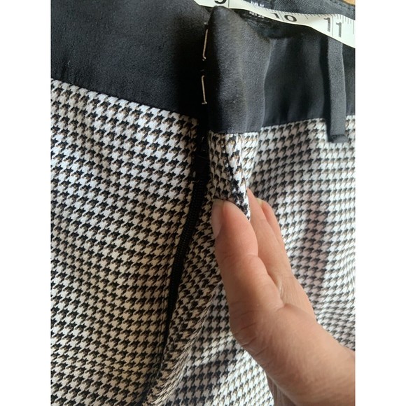 Zara Womens Dress Pants Trousers Black Houndstooth Career Pockets Medium Ankle - Picture 7 of 9